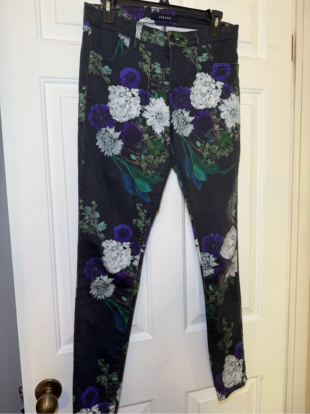 J Brand ‘Forest Floor’ Floral Jeans Sz 29 Super Skinny Mid Rise Boho Vibrant